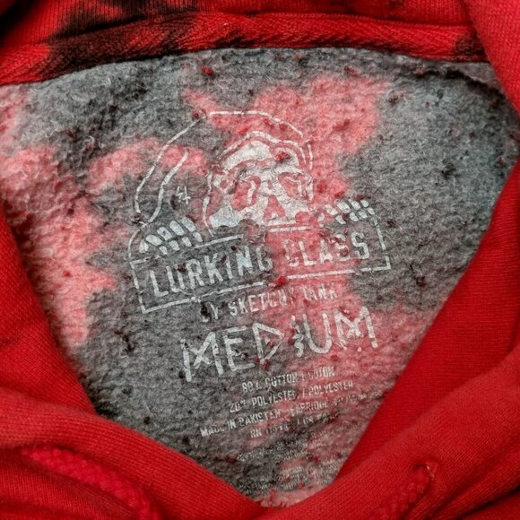 Sketchy Tank Lurking Class Hooded Sweatshirt Hoodie Medium Red Black Tie Dye - Picture 5 of 16